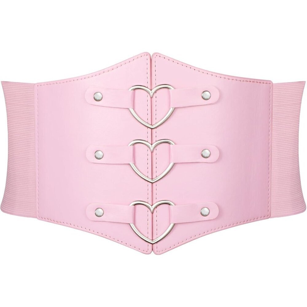 Women Corset Belt Elastic Waspie Heart-Ring Wide Costume Accessory